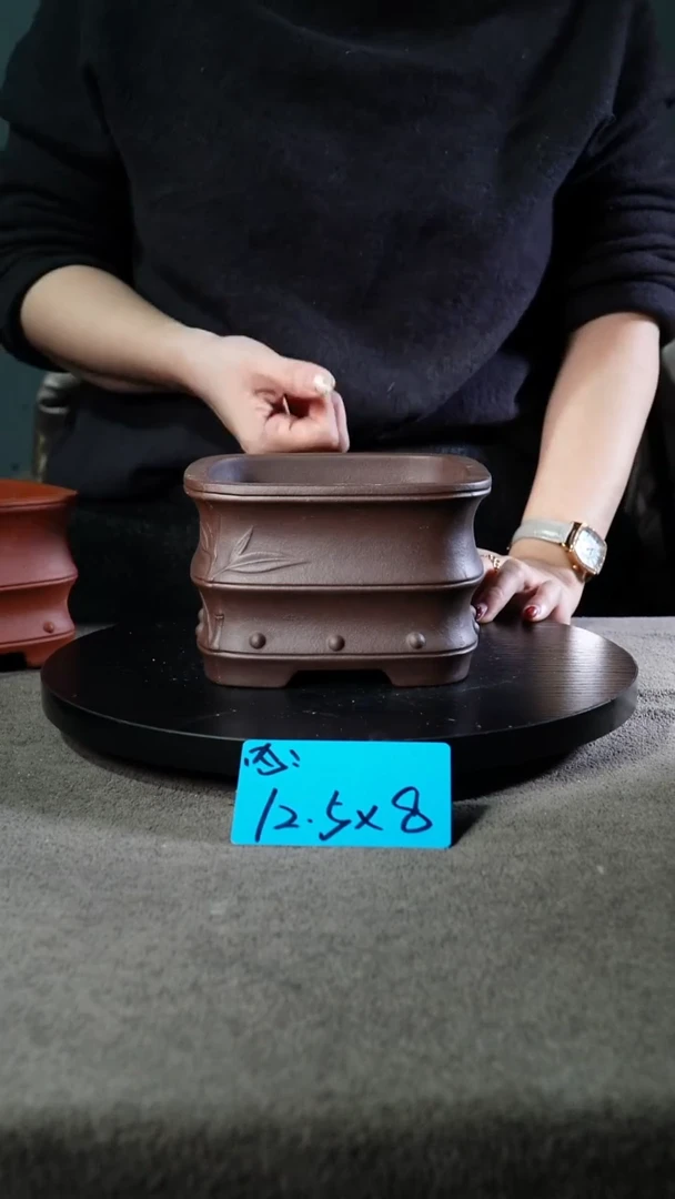 宜兴紫砂小花盆盆