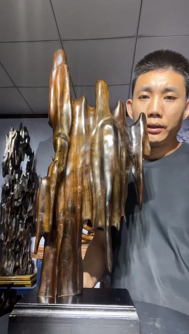 金丝楠木雕款闹金丝楠木工艺品摆件