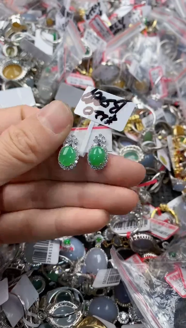 银S925镶嵌戒指翡翠555   8