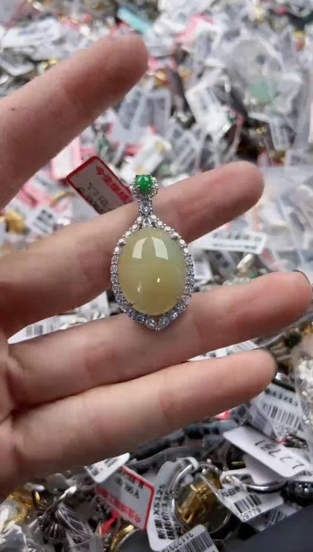 银S925镶嵌戒指翡翠777  8