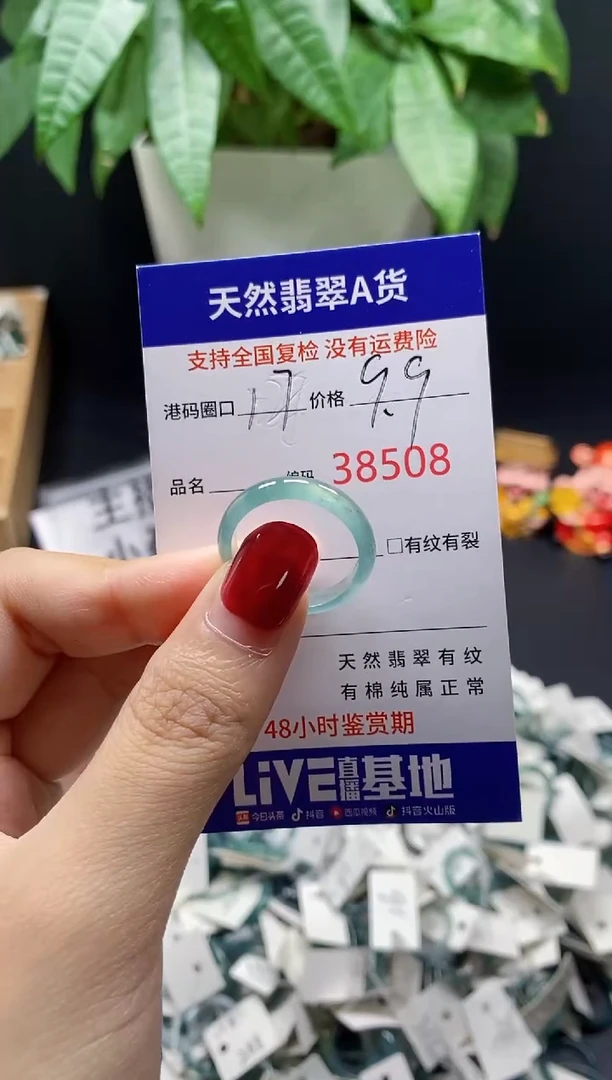 翡翠戒指未镶嵌 天然翡翠戒圈8508