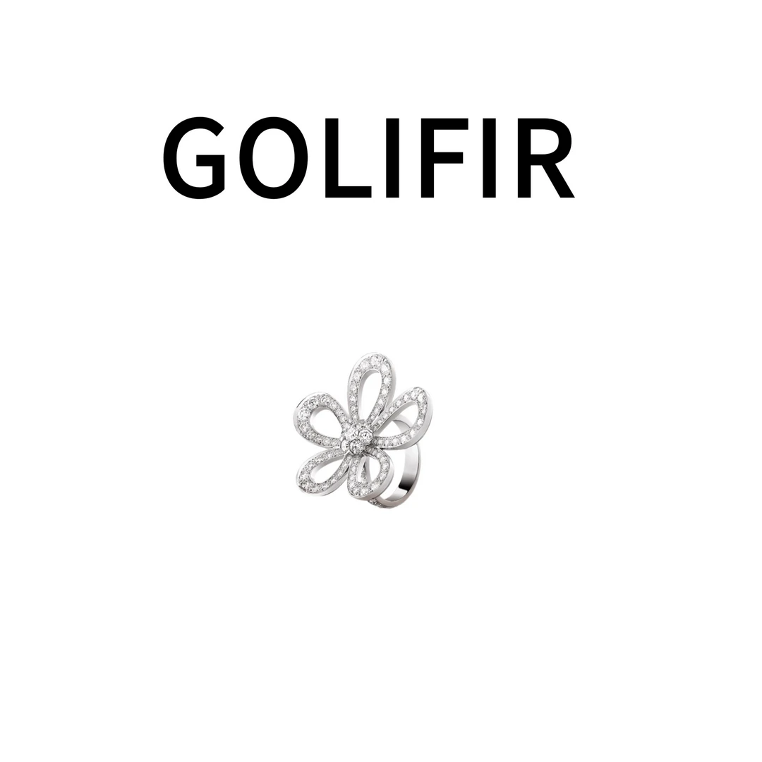 合金合成锆石戒指  【GOLIFIR】Eternal 系列花朵造型时尚戒指 G107