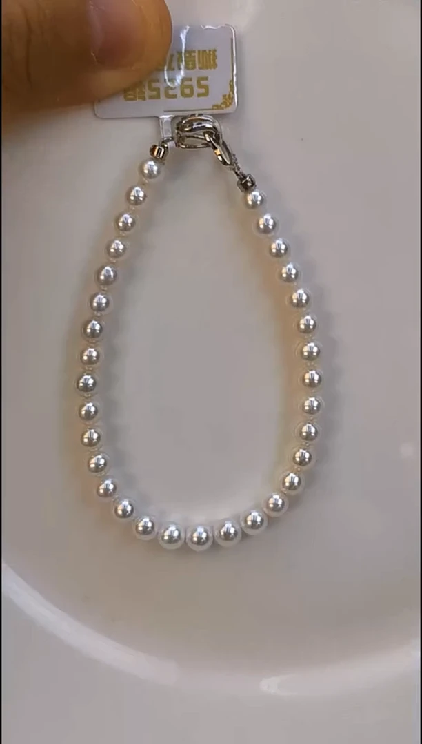 银S925镶嵌手链淡水珍珠5-6