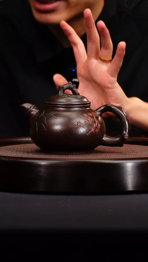 茶壶紫砂岁寒三友