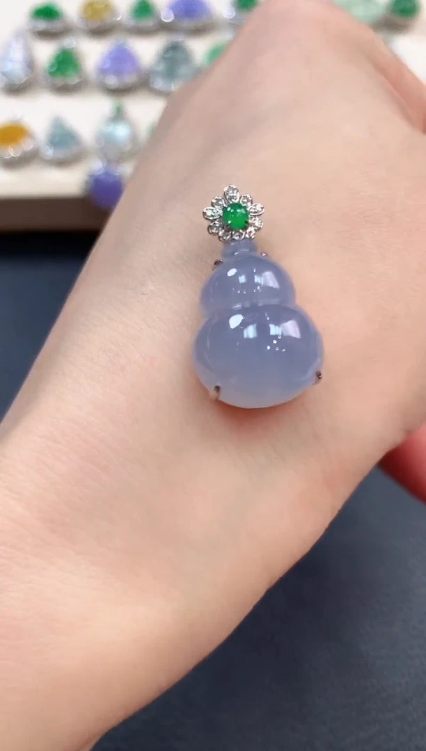 【闪购商品】翡翠吊坠(不含链)18K金镶嵌b14有色差