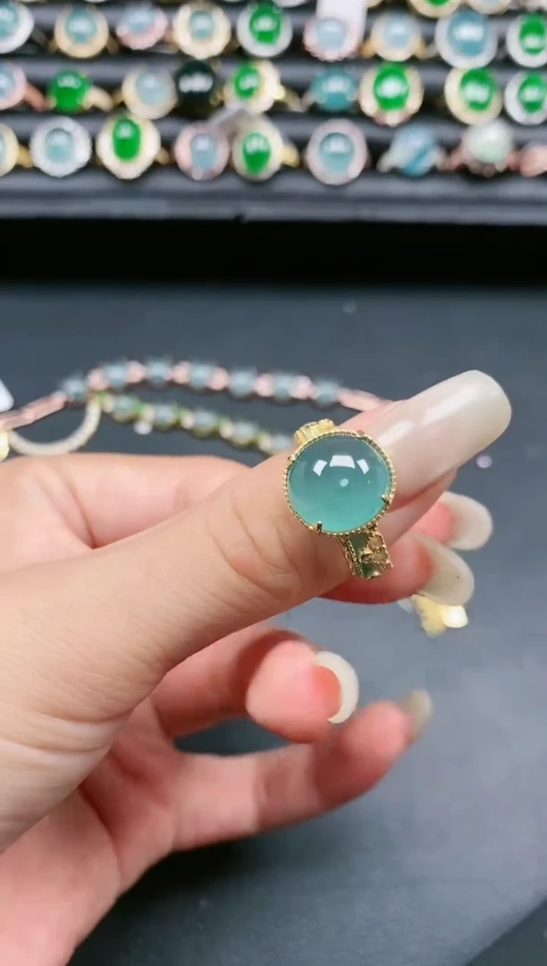 翡翠戒指银S925镶嵌11111