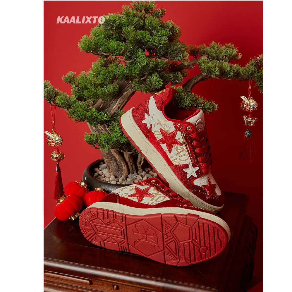 Kaalixto新年限定星星鞋板鞋国潮春秋新款男女时尚百搭休闲低帮鞋