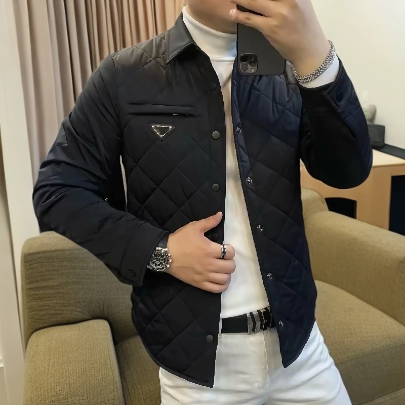 棉服外套男2025冬季新款男士时尚潮流运动商务休闲黑色薄棉外套