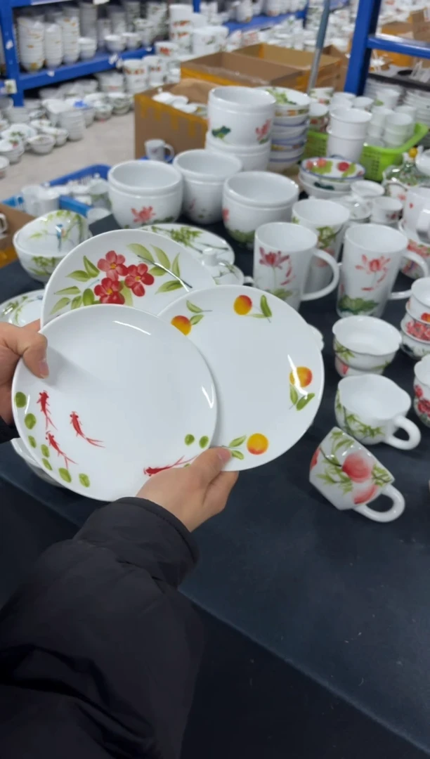 景德镇高温陶瓷食品级手绘釉中彩-6寸骨碟3个