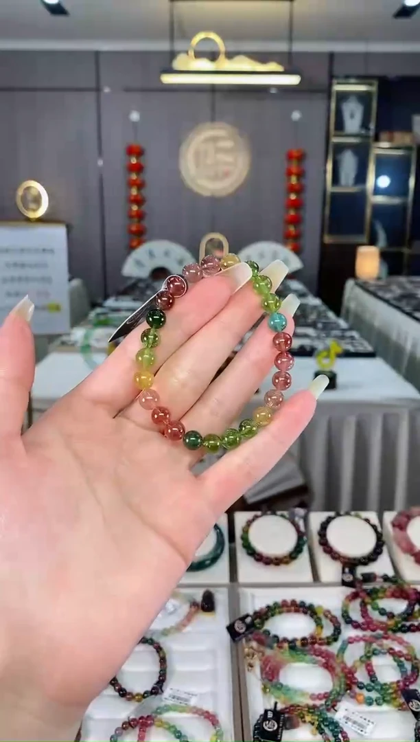 收藏级老矿单圈手串7mm+未镶嵌碧玺多样性发货一条mz