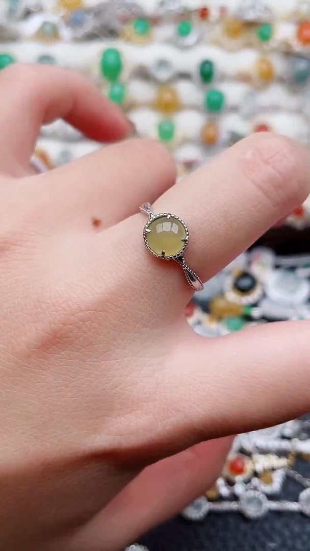 银S925镶嵌戒指翡翠113