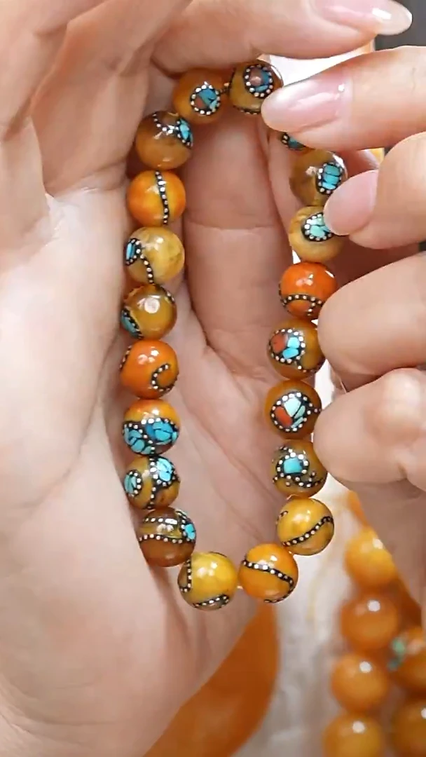 蜜蜡颈饰未镶嵌2458天然蜜蜡珠宝奇石全部保真