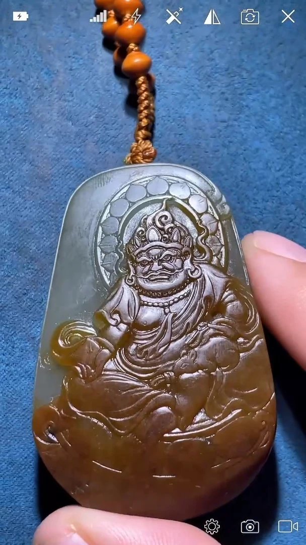 未镶嵌和田玉挂件XT 黄财神吊坠
