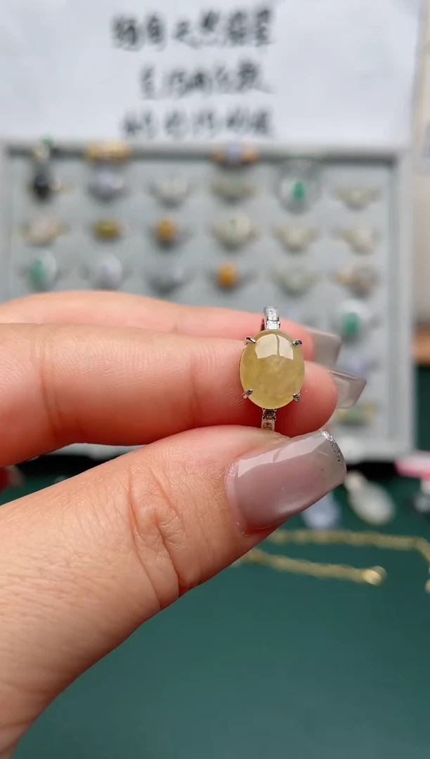 翡翠戒指银S925镶嵌.