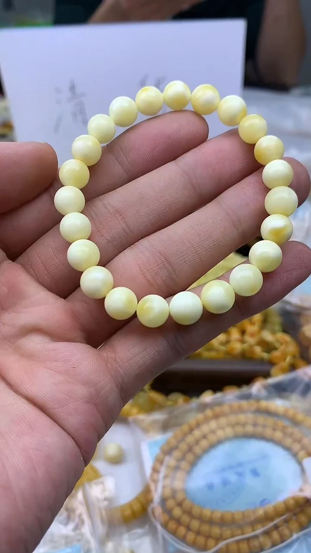 裸石蜜蜡未镶嵌手串