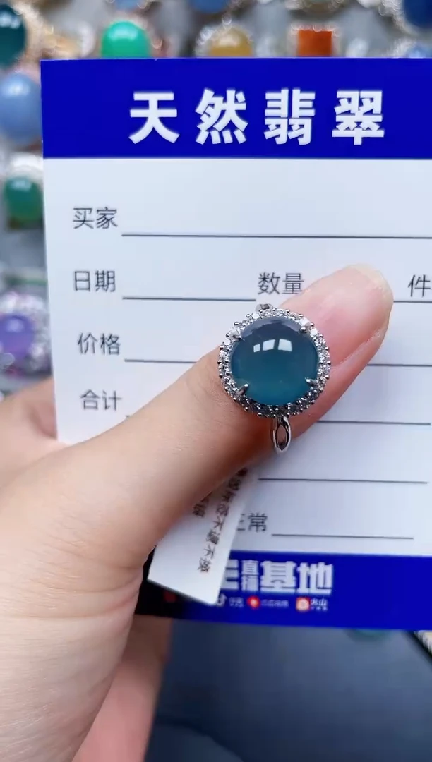 银S925镶嵌戒指翡翠24