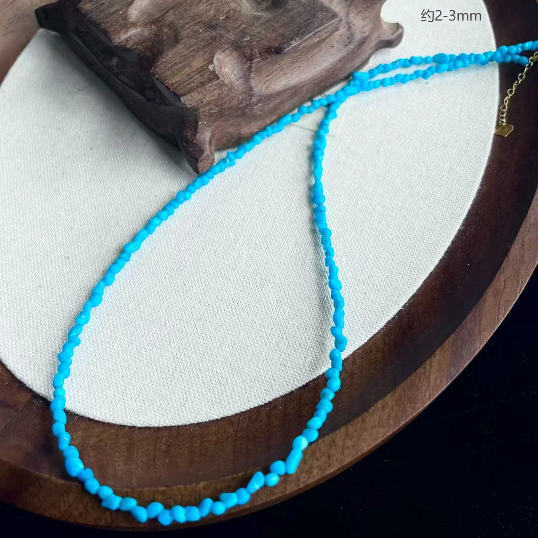 蓝水云间|美松18K金镶嵌绿松石（2-3mm）项链长约44cm #7237