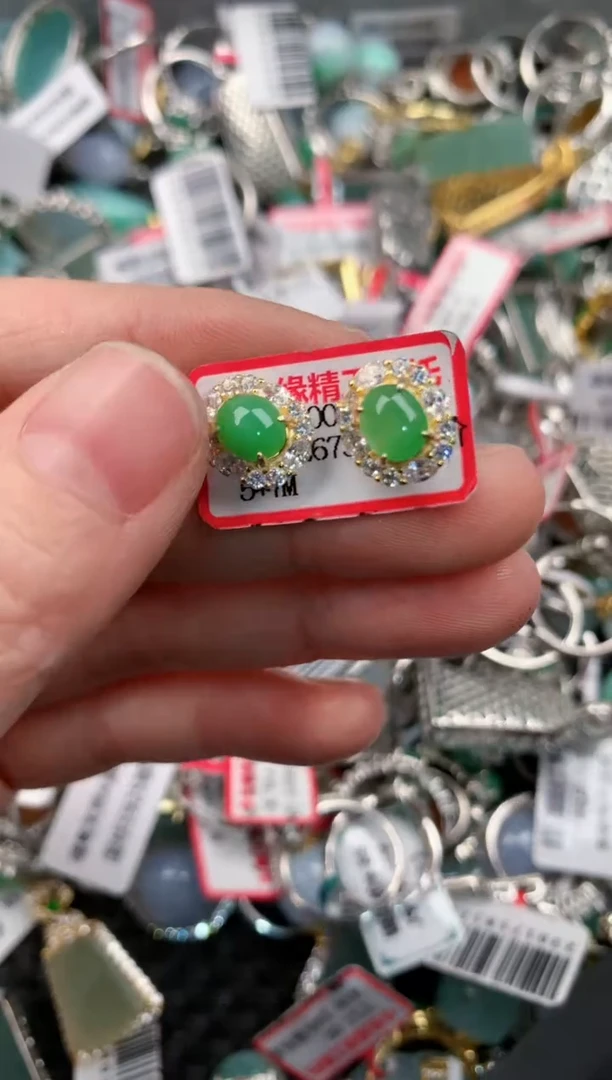 银S925镶嵌戒指翡翠1010----3