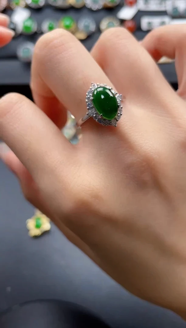 【闪购商品】翡翠戒指银S925镶嵌3456436