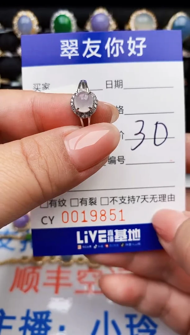 翡翠戒指银S925镶嵌19851