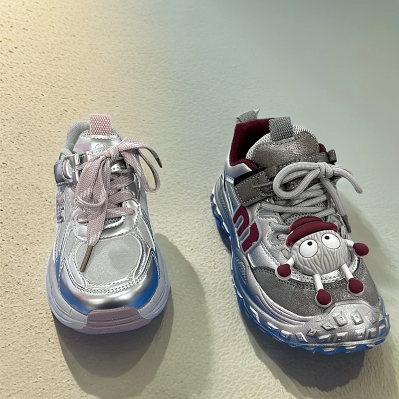 儿童春季新款皮面防水男童女童时尚潮款防踢魔术贴运动鞋1117