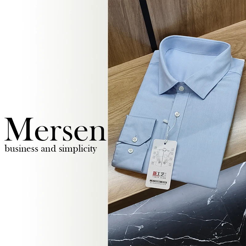美尔森男士人字纹DP成衣免烫商务衬衫9063