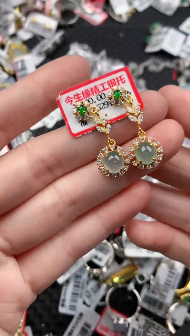 银S925镶嵌戒指翡翠18         10