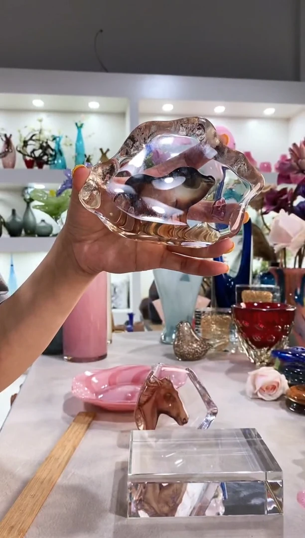 慕忆家手作琉璃花瓶猪