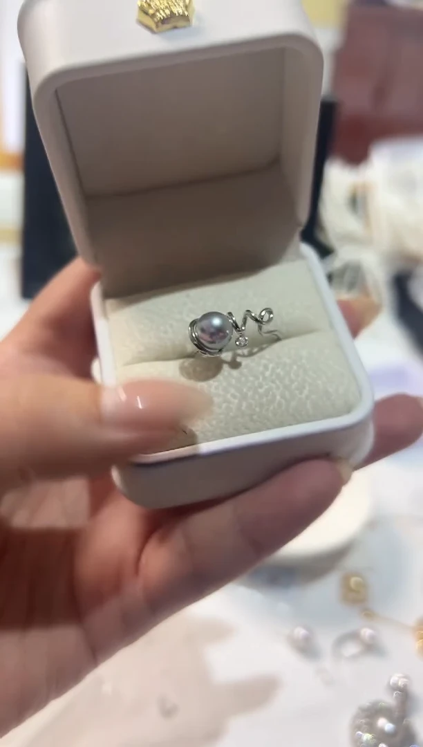 银S925镶嵌戒指海水珍珠36