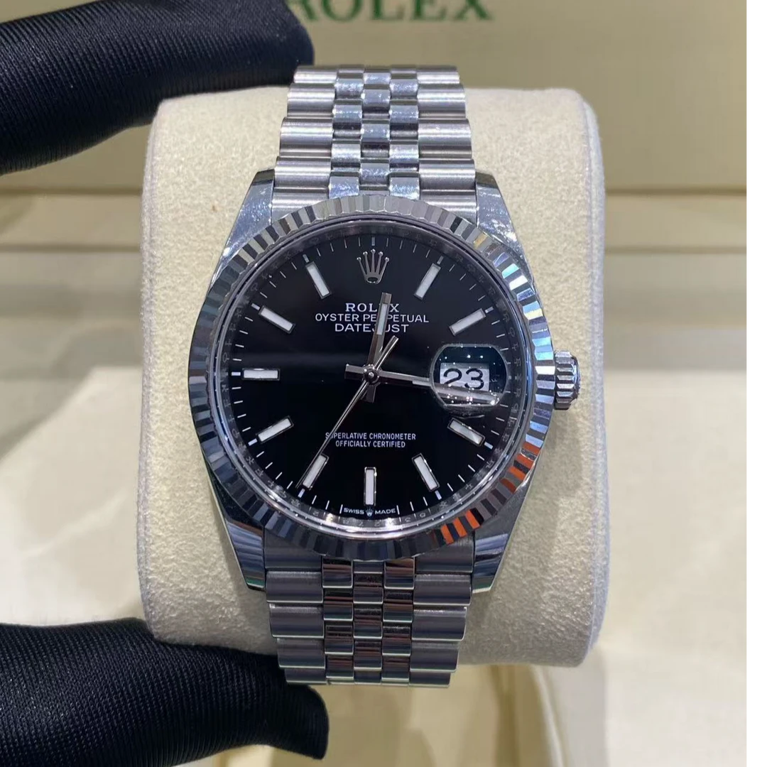99新 Rolex/劳力士 古斓日志126234黑盘条刻36表盘