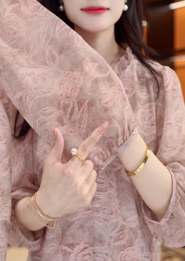 紫烟2025新款新中式国风设计感气质小衫M518金金