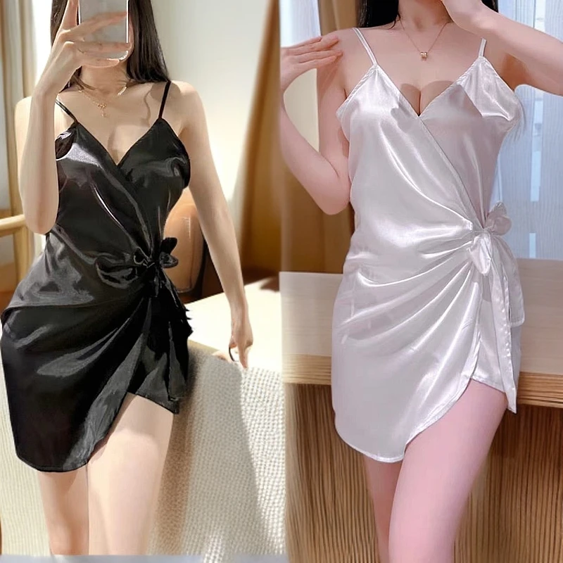 性感薄款蕾丝气质裙系带吊带短裙女士夏季纯欲风性感睡衣睡裙