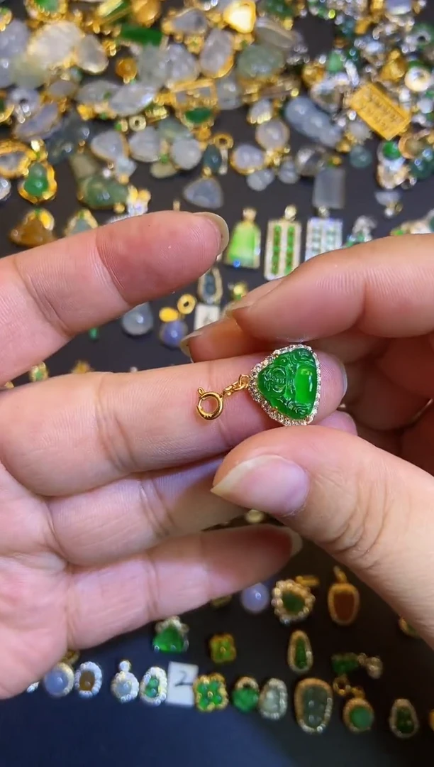 吊坠(不含链)银S925镶嵌翡翠1