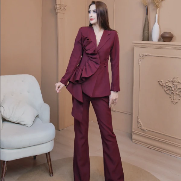 【小众设计太阳花西装套装】(DL$B*01)