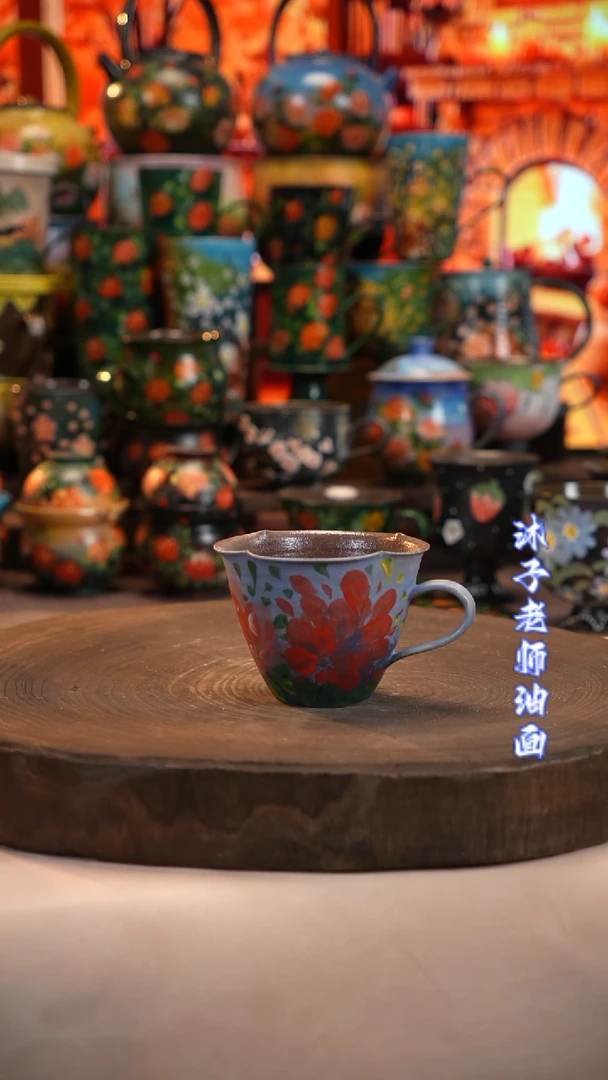 油画   釉下彩  杯子