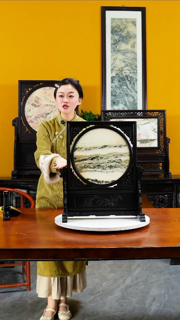 石材天然大理石画摆件