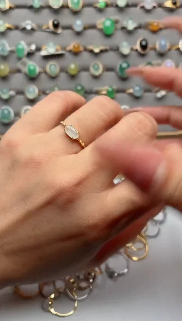 银S925镶嵌戒指翡翠.