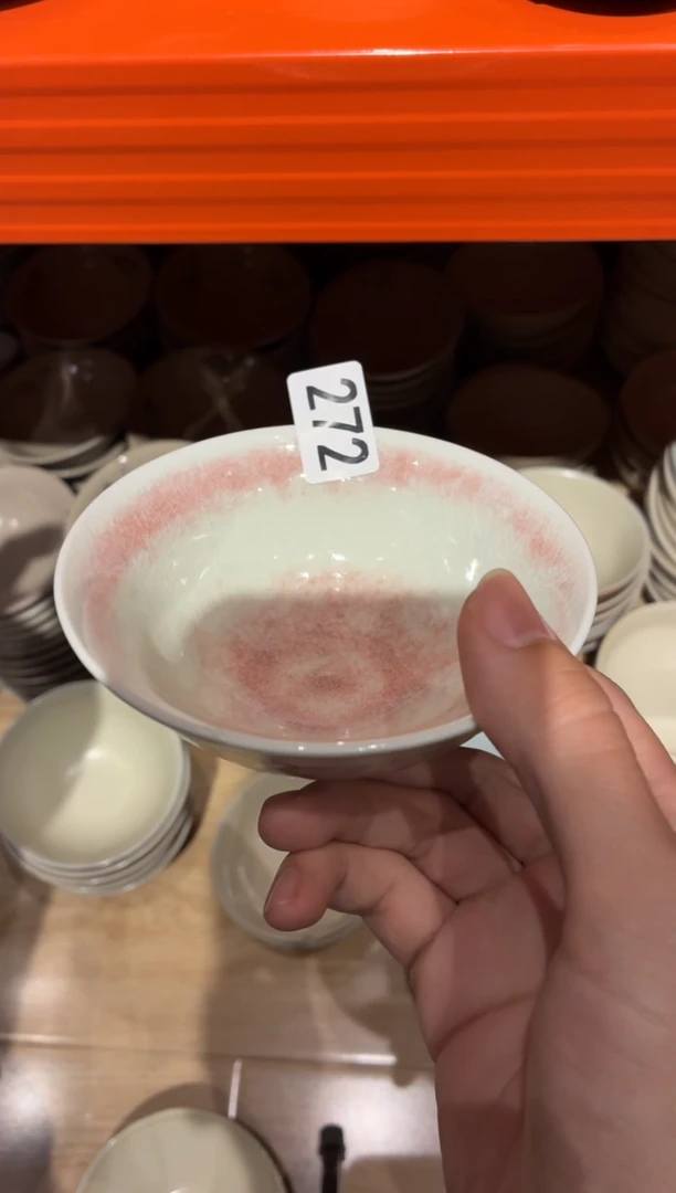 瓷片@*272微瑕窑变条纹小碗1个