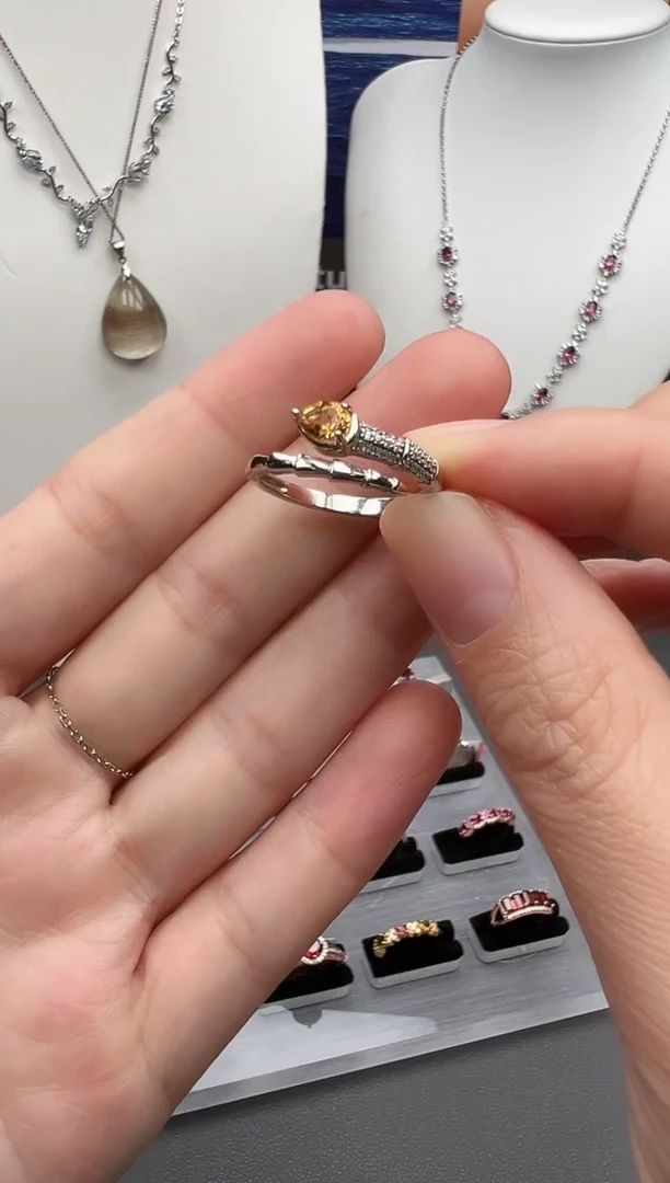银S925镶嵌戒指黄晶5