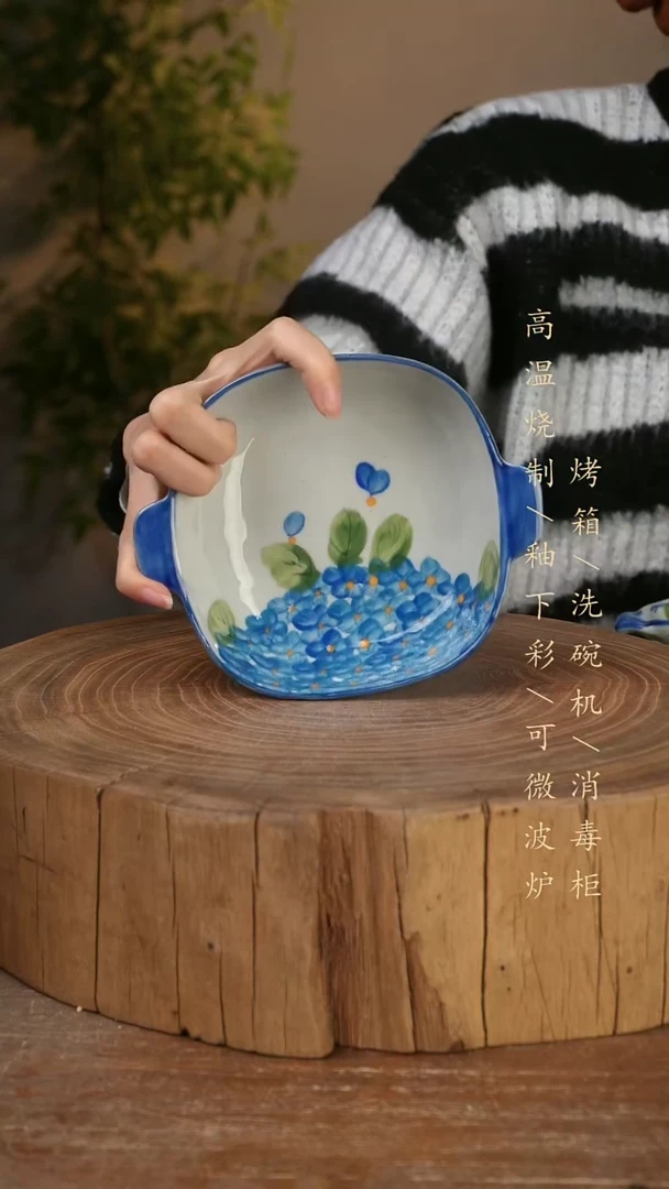 碗瓷景德镇手工手绘高温瓷釉下彩