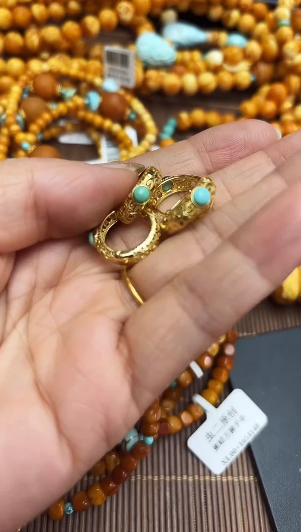 【闪购商品】绿松石耳环银S925镶嵌松石银镶耳环多样性发其中一件