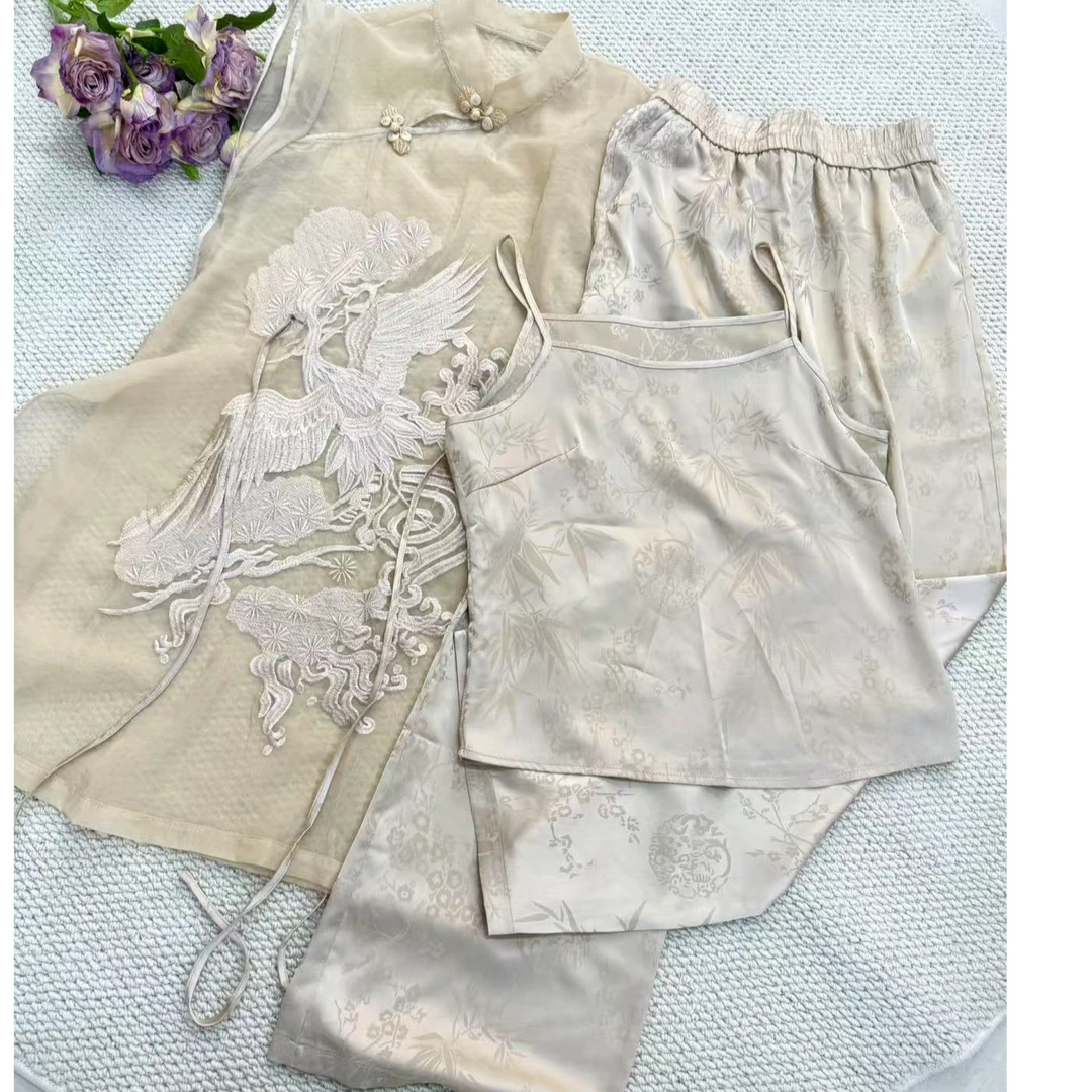 791国风夏季刺绣三件套装