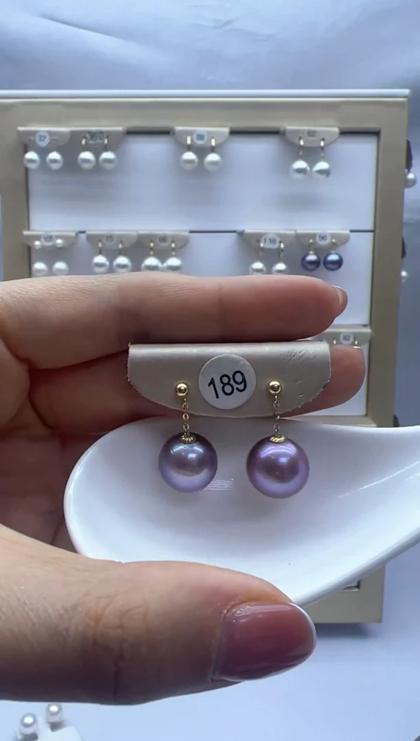 【闪购商品】淡水珍珠耳饰18K金镶嵌189