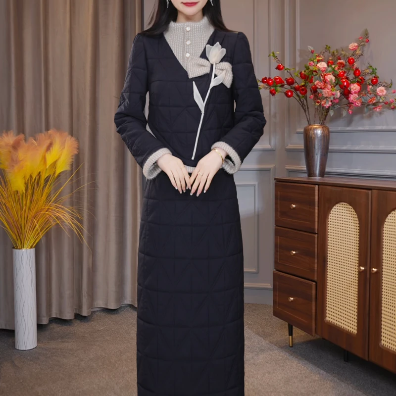 【棉服定制】C1096棉衣加半身裙两件套优雅时尚减龄收腰显瘦冬季