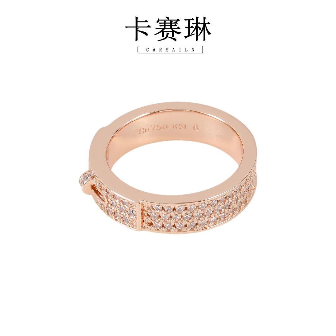 卡赛琳carsailn/ 镀K金 CNC精工 轻奢锆石凯莉戒指 4121