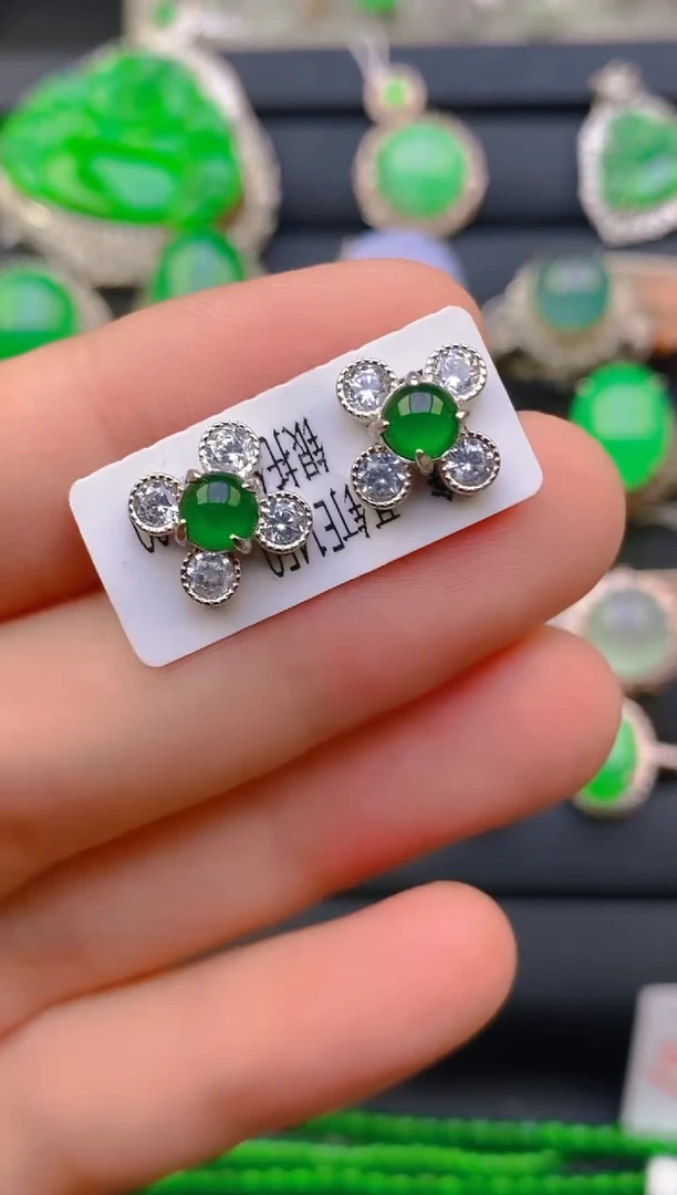 【闪购商品】翡翠戒指银S925镶嵌天然A货翡翠1