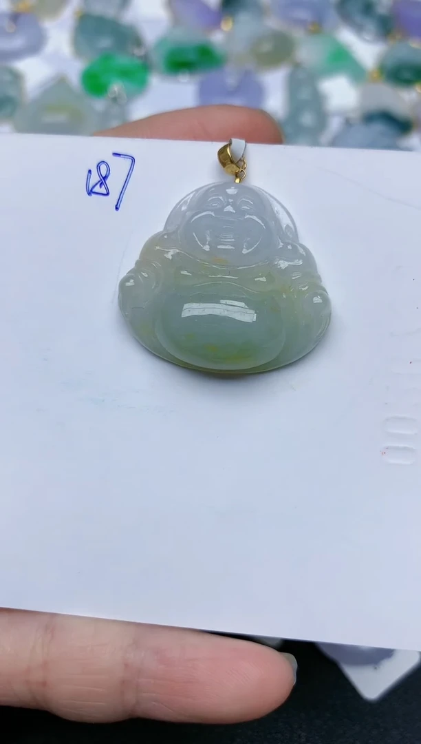 【闪购商品】翡翠颈饰18K金镶嵌天然翡翠A货    