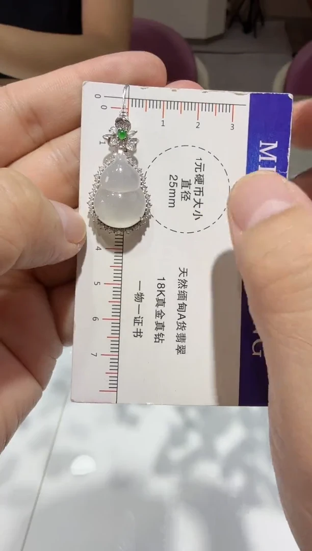 吊坠(赠链)18K金镶嵌翡翠161-葫芦