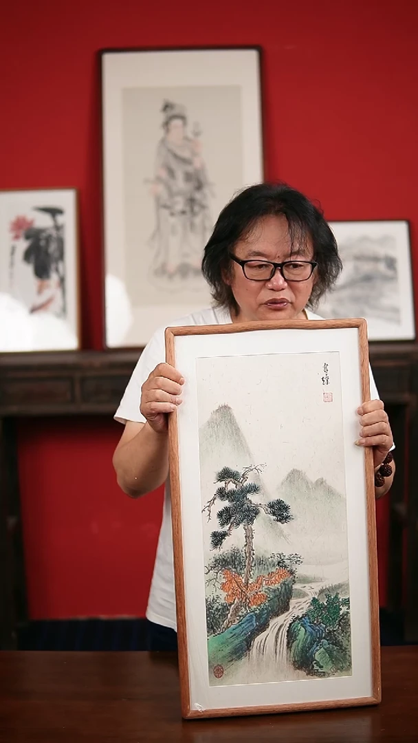 国画手绘手写-33*66带框发货