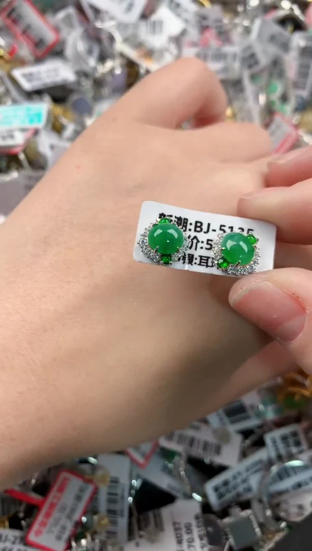 银S925镶嵌戒指翡翠101010---2